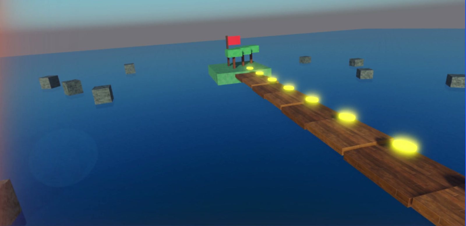 Остров из шаблона Platformer с высоты